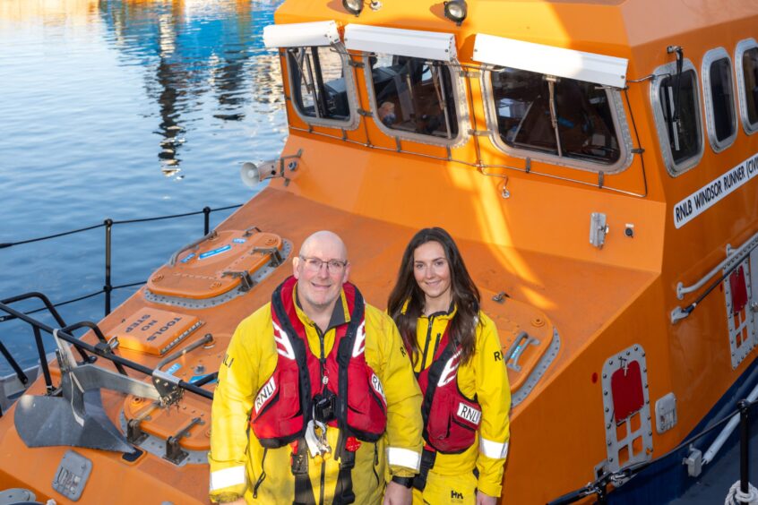 Vic and Eilidh on the Fraserburgh lifeboat