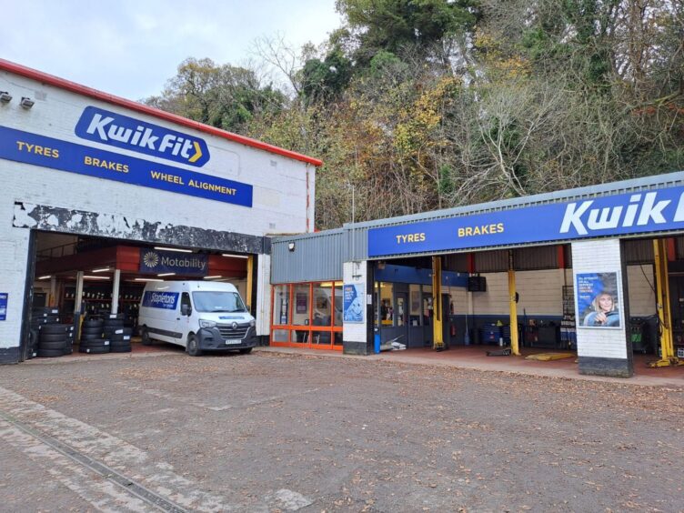 Exterior of Kwik Fit on Millburn Road in Inverness