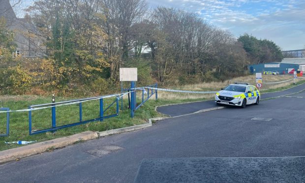 Officers are guarding the scene. Image: Jamie Sinclair/DC Thomson