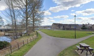 Footpath near Cathedral Court in ELgin