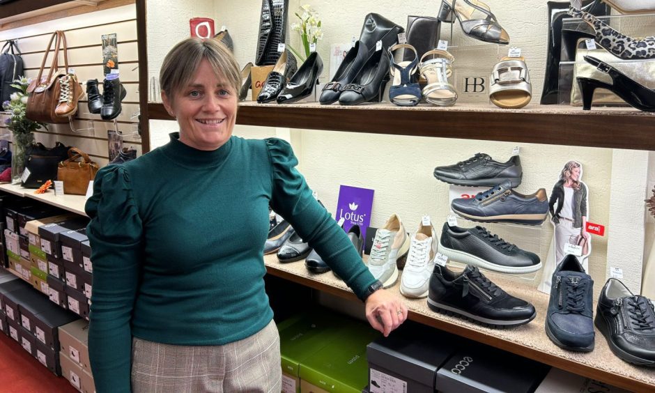 Dale Bruce, inside WM Bruce shoe store. Image: Isaac Buchan/ DC Thomson 