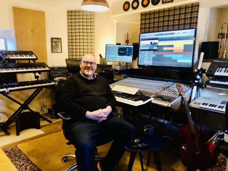 James Gray in his studio at Dunoolie Castle.