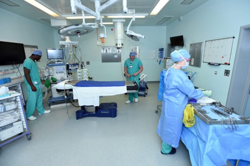 Surgeons prepare for work at Aberdeen Royal Infirmary. Image: Darrell Benns/DC Thomson