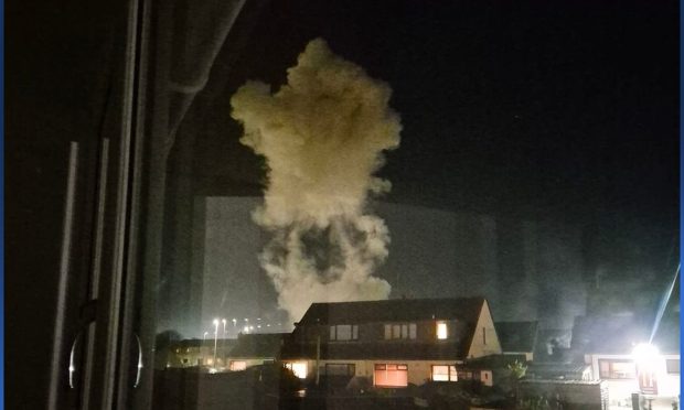 Large plume of smoke in aftermath of explosion in Peterhead