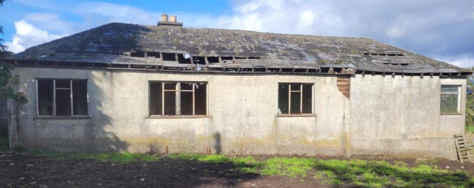 The tumbledown old cotttage at Clury Farm, Dulnain Bridge.