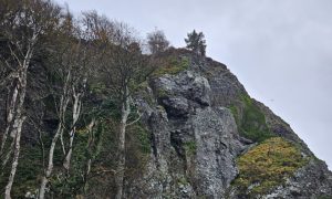 View of rock face above A828.