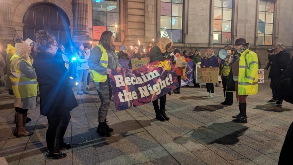 Reclaim the Night march Aberdeen.