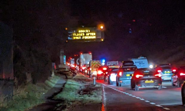 The southbound and northbound lanes on the A90 have been closed to all traffic. Image: Kath Flannery/DC Thomson