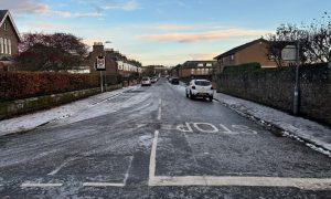 Icy road and pavements in Stonehaven