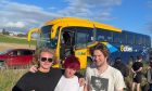 Aberdeen Indie band The Sun Day immediately after the bus accident - left to right Aidan Forret, Connor Ritchie and Craig Spink