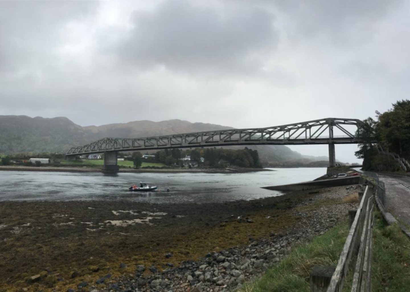 Ballachulish Bridge on a misty day.