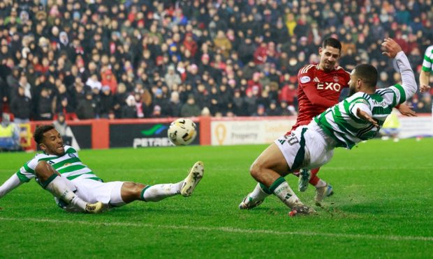 Ester Sokler of Aberdeen is denied late on against Celtic. Image: Shutterstock.