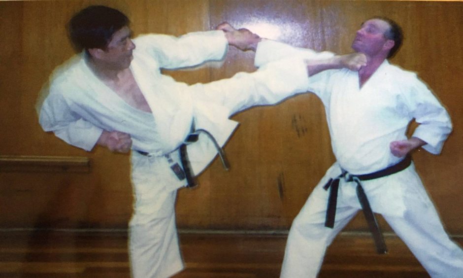 Hirokazu Kanazawa training with Sandy Simpson. Image: Supplied