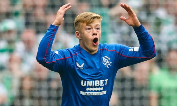 Rangers midfielder Connor Barron throws his hands up in frustration during the Premiership loss to Celtic at Parkhead.