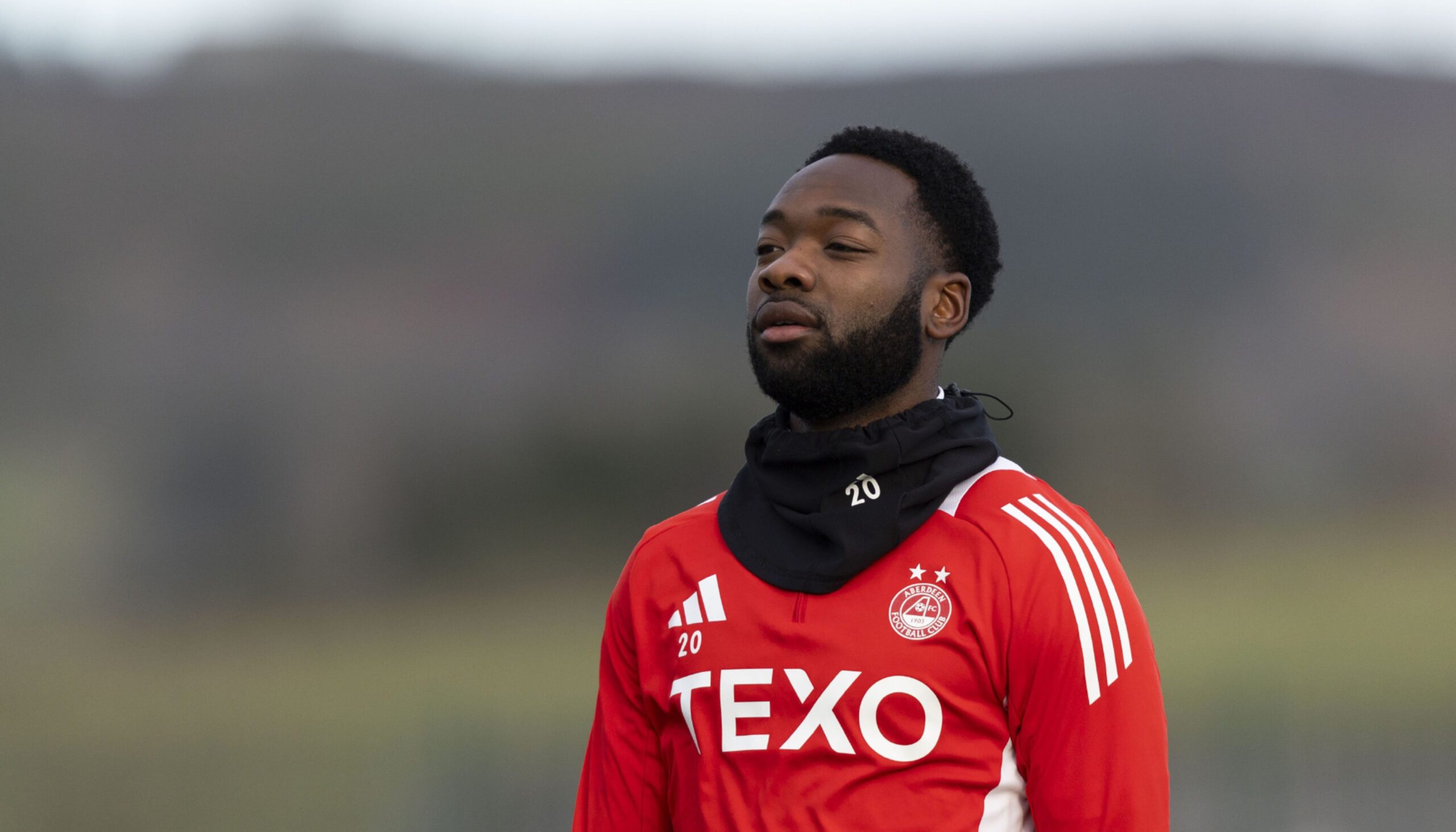 Aberdeen winger : Shayden Morris during a training session at Cormack Park. Image: SNS 