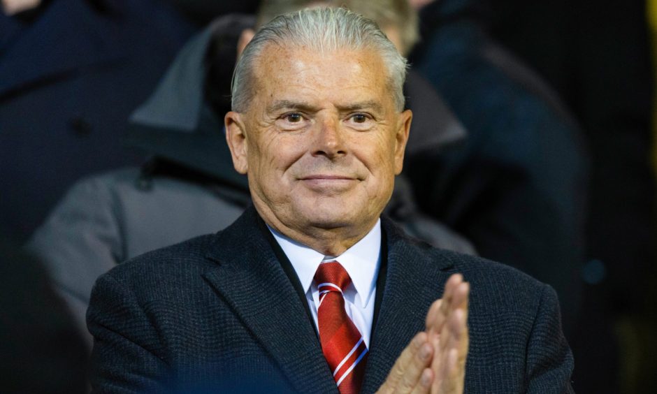 Aberdeen chairman Dave Cormack at Pittodrie for the Premiership match against St Johnstone. Image: SNS