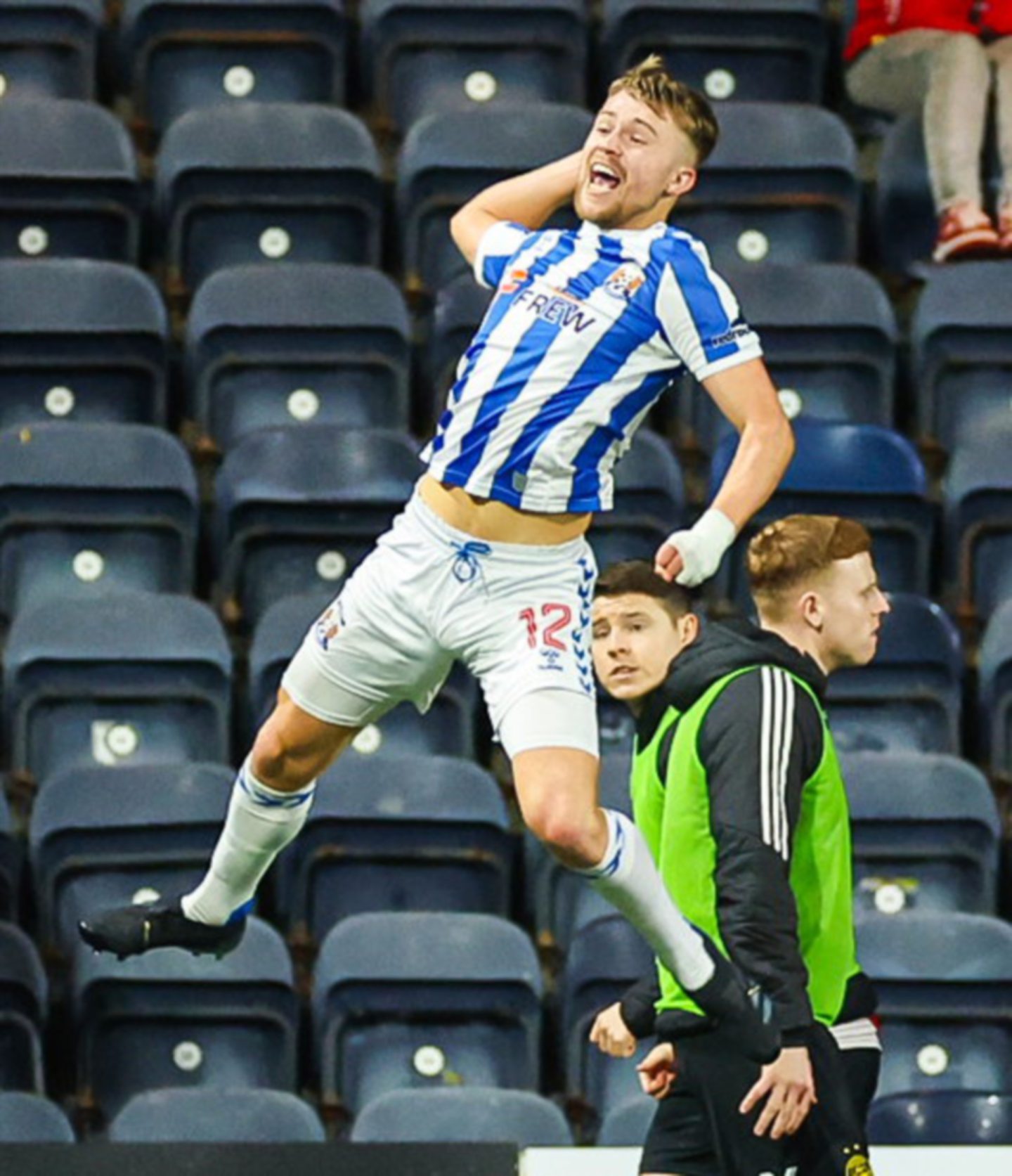 Kilmarnock's David Watson celebrates scoring to make it 2-0 against Aberdeen. Image: SNS 