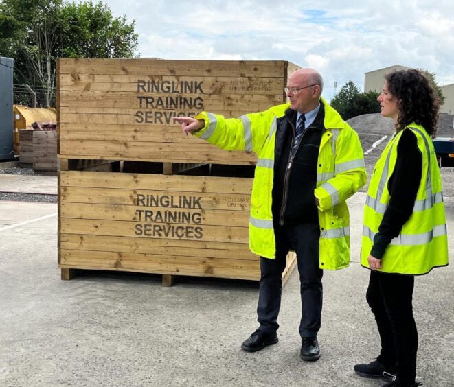 Ringlink managing director Graham Bruce gives rural affairs secretary Mairi Gougeon a guided tour earlier this year.