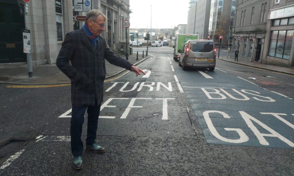 Norman Esslemont pictured at the Aberdeen bus gate on Market Street.