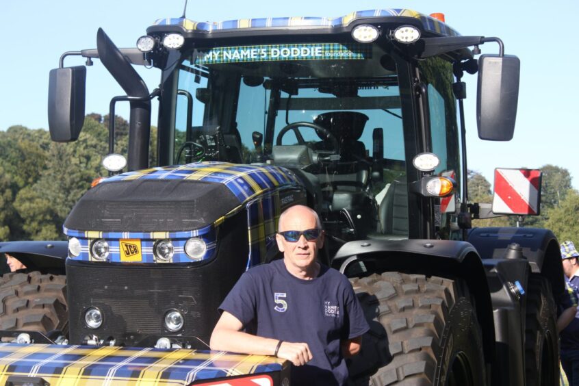 Sandy Duffus led the tractor run.