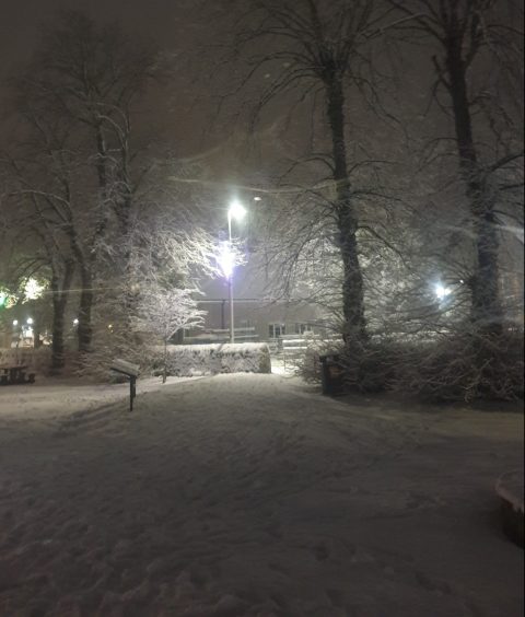 paths in Kingussie covered in snow