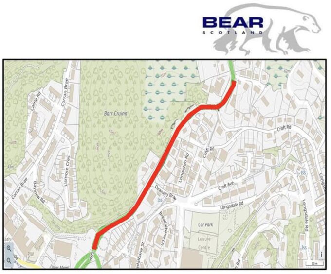 The A85 will be closed on Dunollie Road in February. 