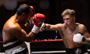 Gregor McPherson (r) in action against Rajesh Kumar Image: Ethan Williams