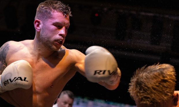 CR0051006 - Dean Sutherland's Celtic super-welterweight title defence. Picture shows: Dean Sutherland vs Fraser Wilkinson. Saturday 30th November 2024. Image: Ethan Williams