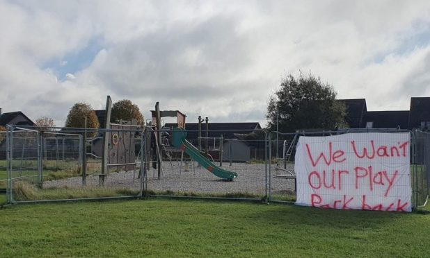 The playpark has been fenced off since May, Image; David Mackay/DC Thomson.