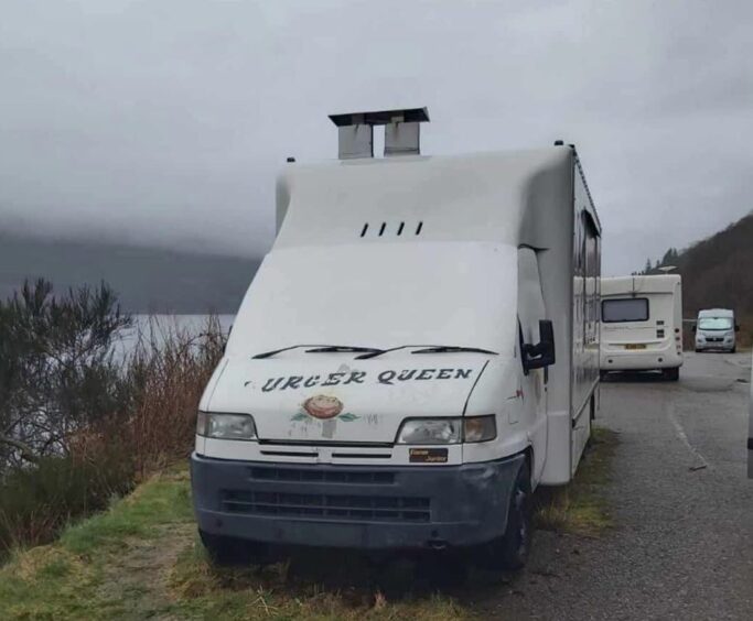 Burger Queen on the shores of Loch Lochy 