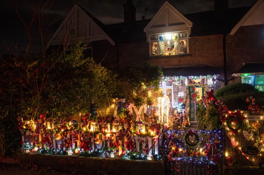 Gingerbread House lit up