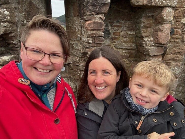 Diane Connolly-Phillip with wife Elizabeth and their son Mack 