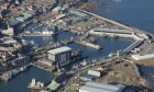 Aerial view of Peterhead Port.