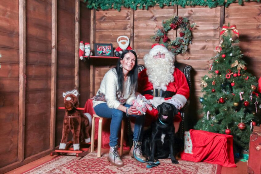 Labrador puppy Dante meeting Santa Paws. Image: Charlie House.