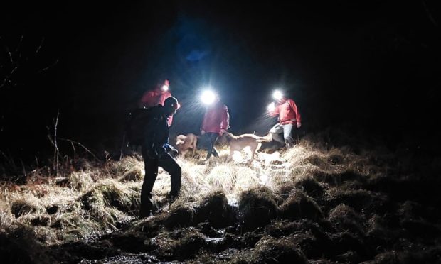 A hillwalker and their two dogs found themselves stranded on Christmas day. Image: Glencoe Mountain Rescue Team