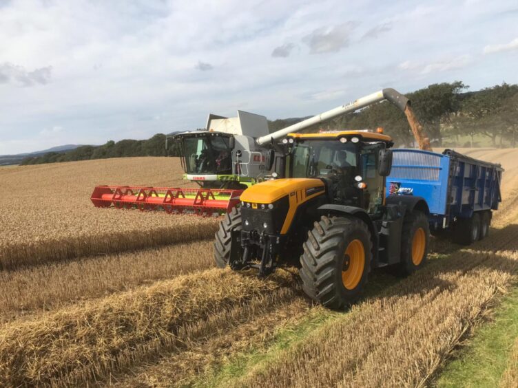 Scott Campbell at  work on his Aberdeenshire farm.