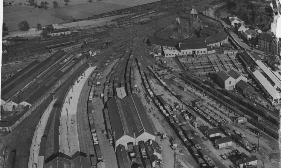 An undated, possibly 1950s, photograph of the Inverness rail centre showing the true extent of the large railway operation there. Image: DC Thomson