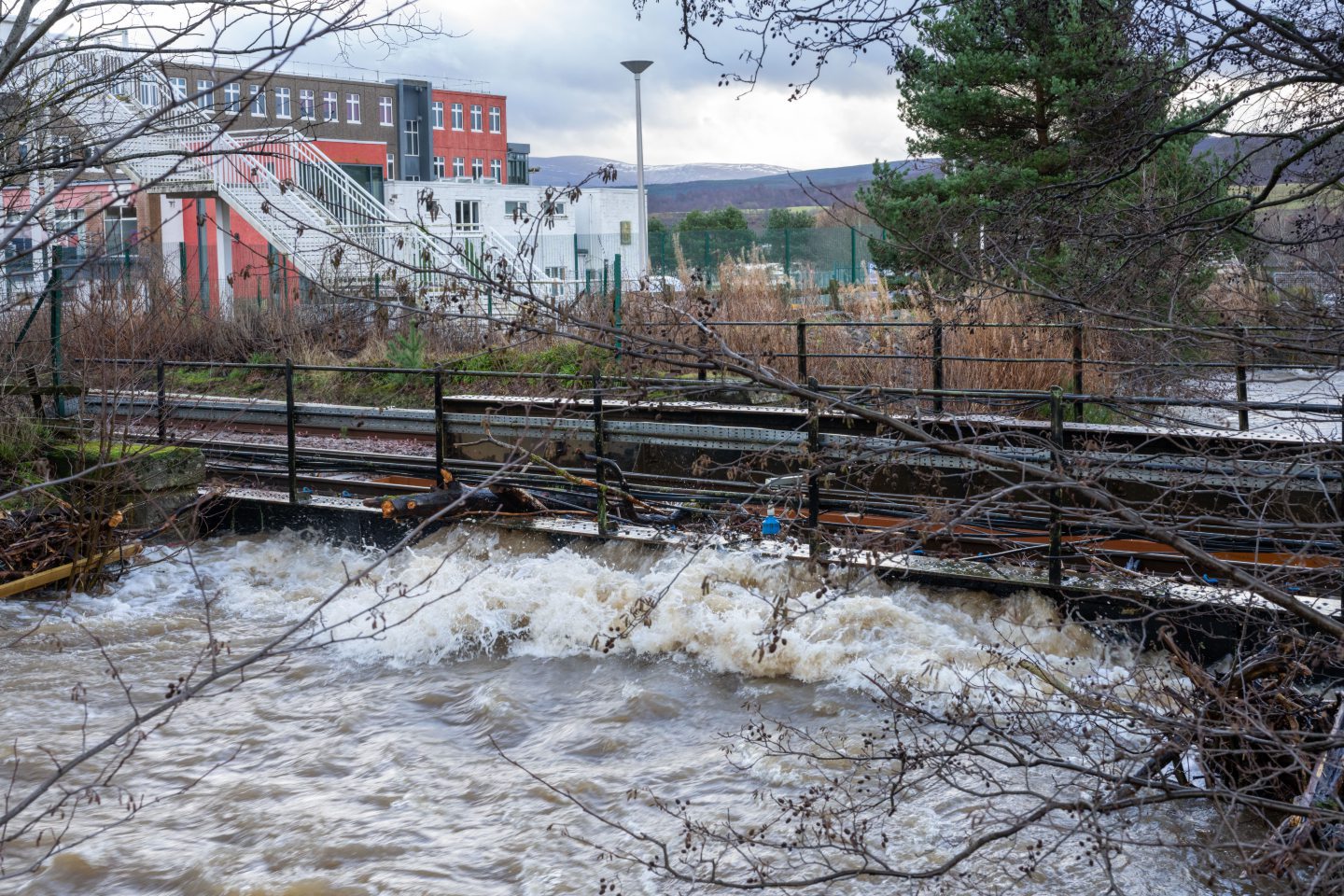 Water levels flow onto the Highland Main Line.