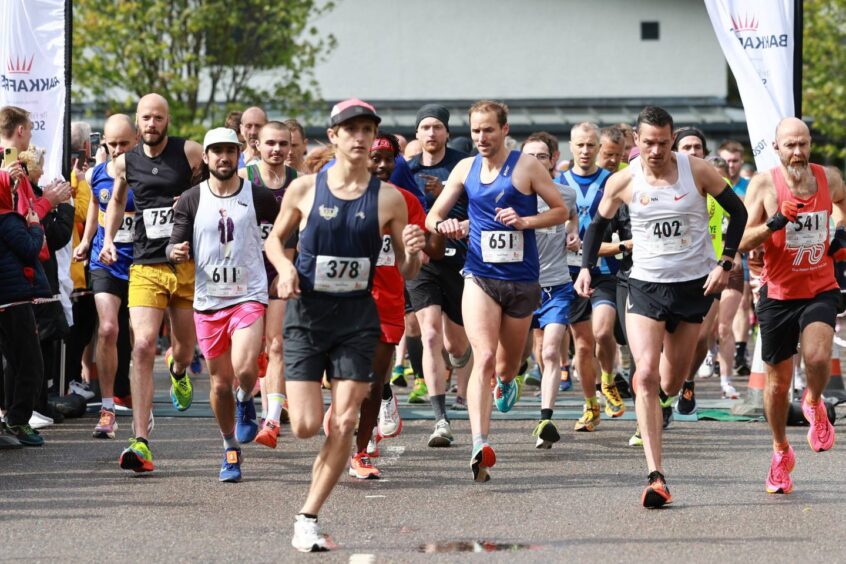 runners near the start of the Skye half marathon