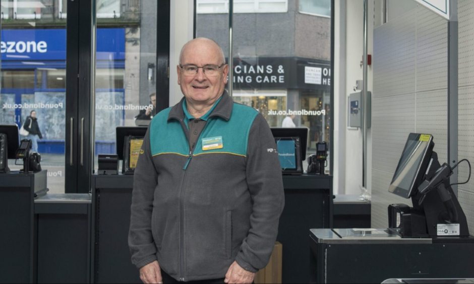 Poundland manager Gerry McAloon inside store. 