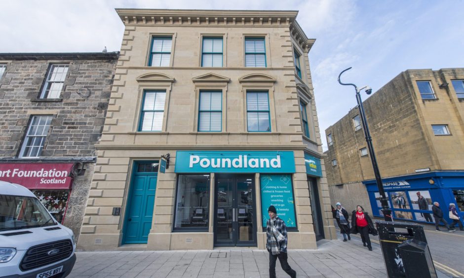 Poundland exterior in Elgin.