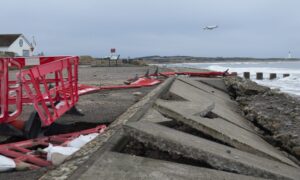 The beach has been partially closed off. Image: Jason Hedges/DC Thomson