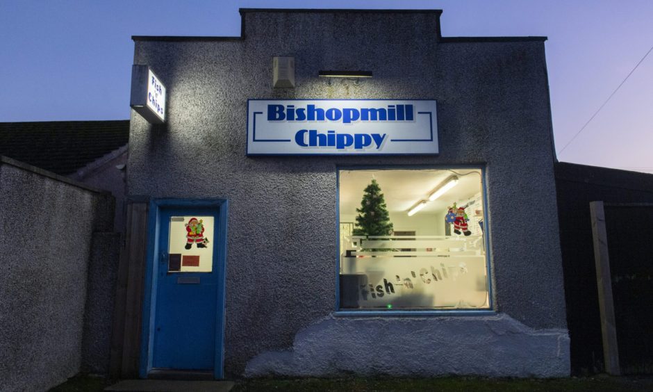 Bishopmill Chippy exterior. 