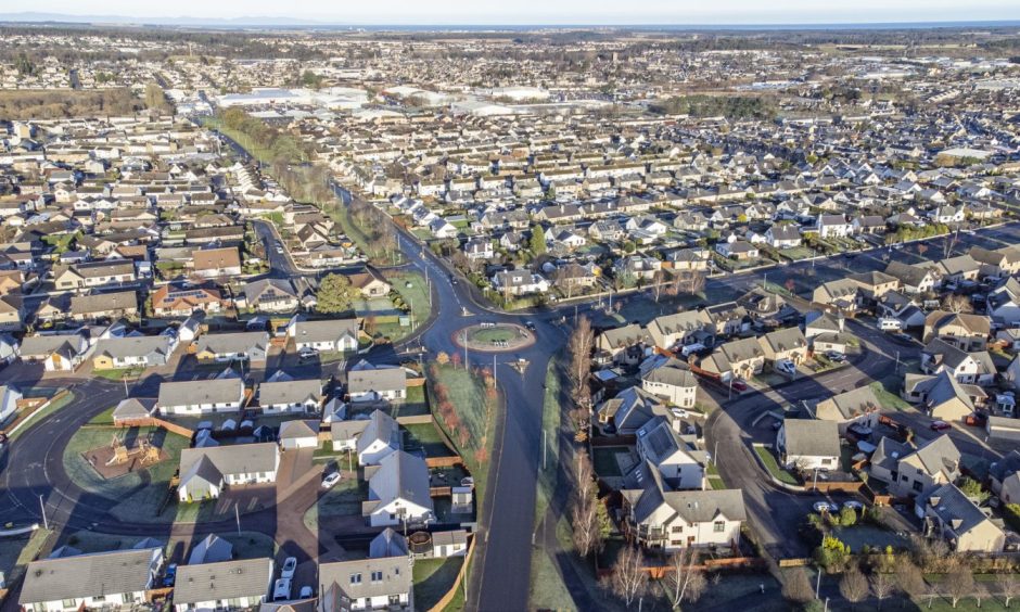 Drone photo looking over south of Elgin.