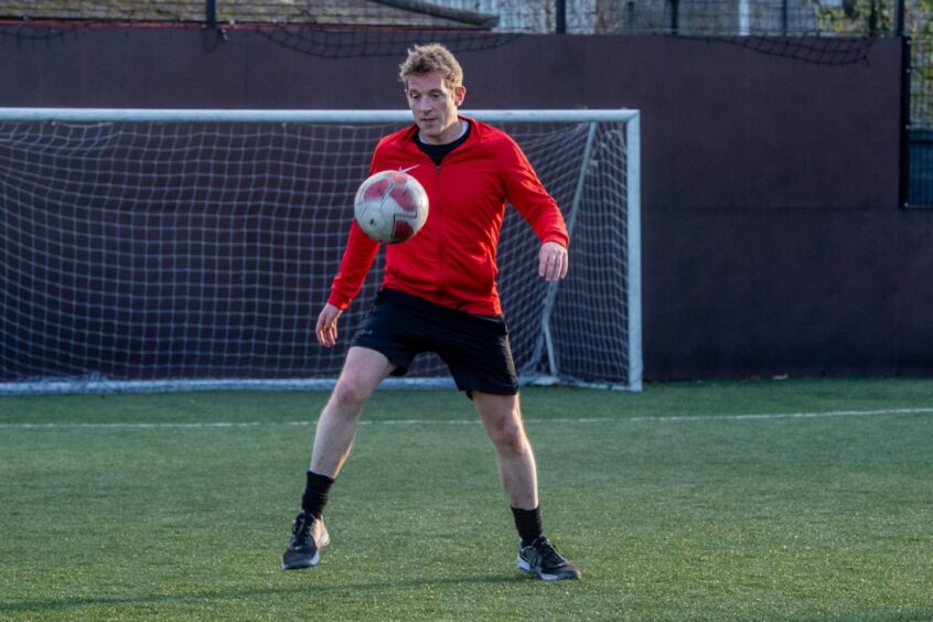 Andy Morton at Football For All on the 5ives football pitch in Aberdeen