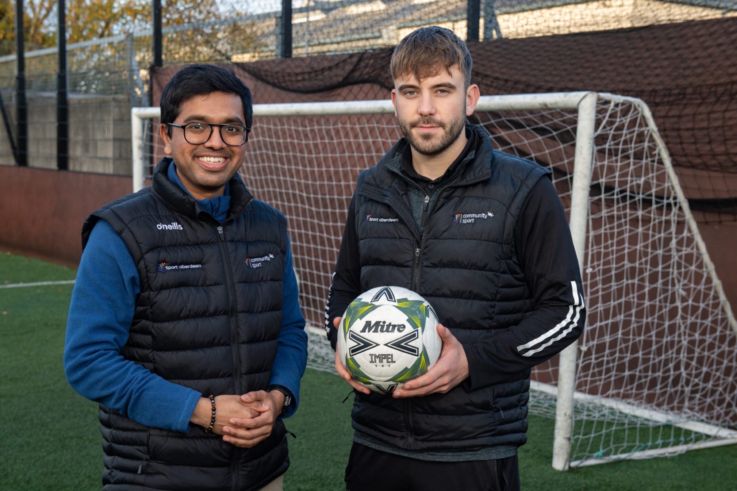 Rishabh Adhangale and Kyle Munro who help run Football For All