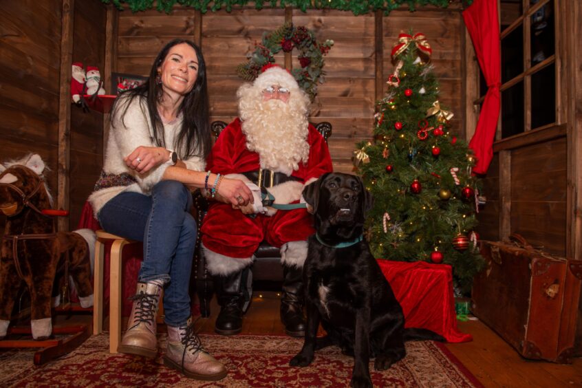 Labrador Dante meets Santa Paws. Image: Kath Flannery/DC Thomson.