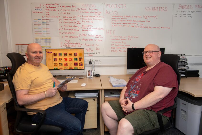 Paul o'Connor and Scott Beattie at Inchgarth Community Centre, Aberdeen. 