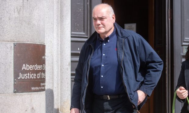 Portsoy foster carer, Alastair Legge, leaving court for indecent assaults