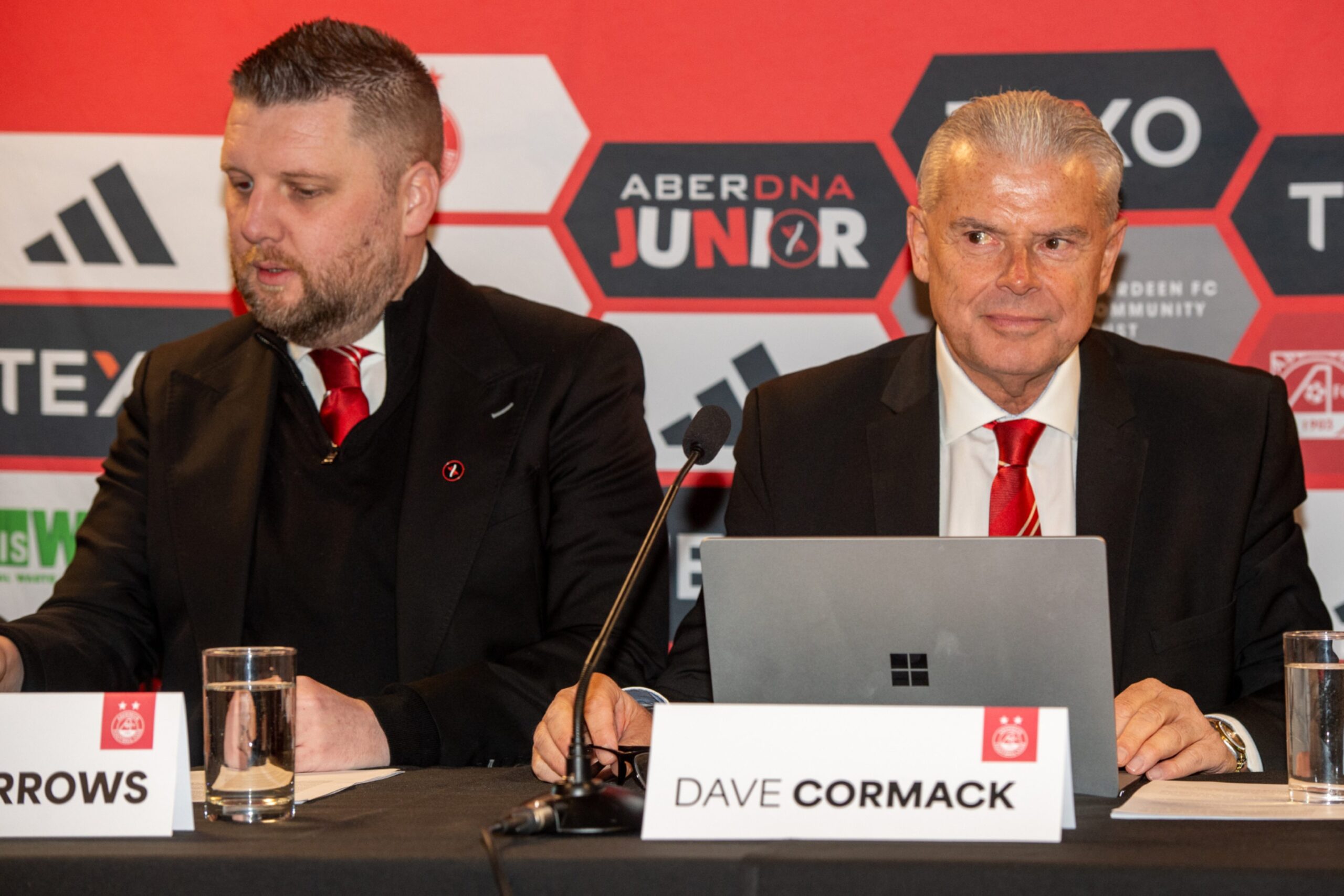 Chief executive Alan Burrows, and Chairman Dave Cormack at the AGM. image: Kami Thomson/DC Thomson